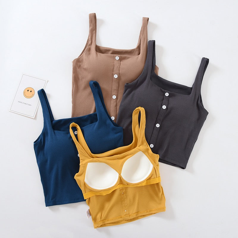 Alivia Button-Up Padded Camisole